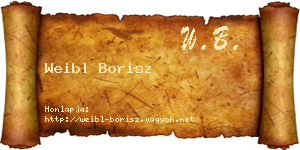Weibl Borisz névjegykártya
